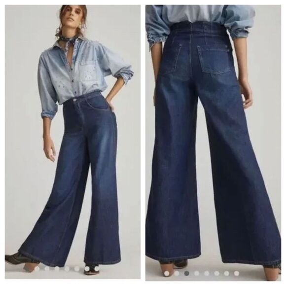 Pilcro Denim - Anthropologie | Pilcro Flare Button Front High -Rise Wide Leg Flare Jeans The Up
